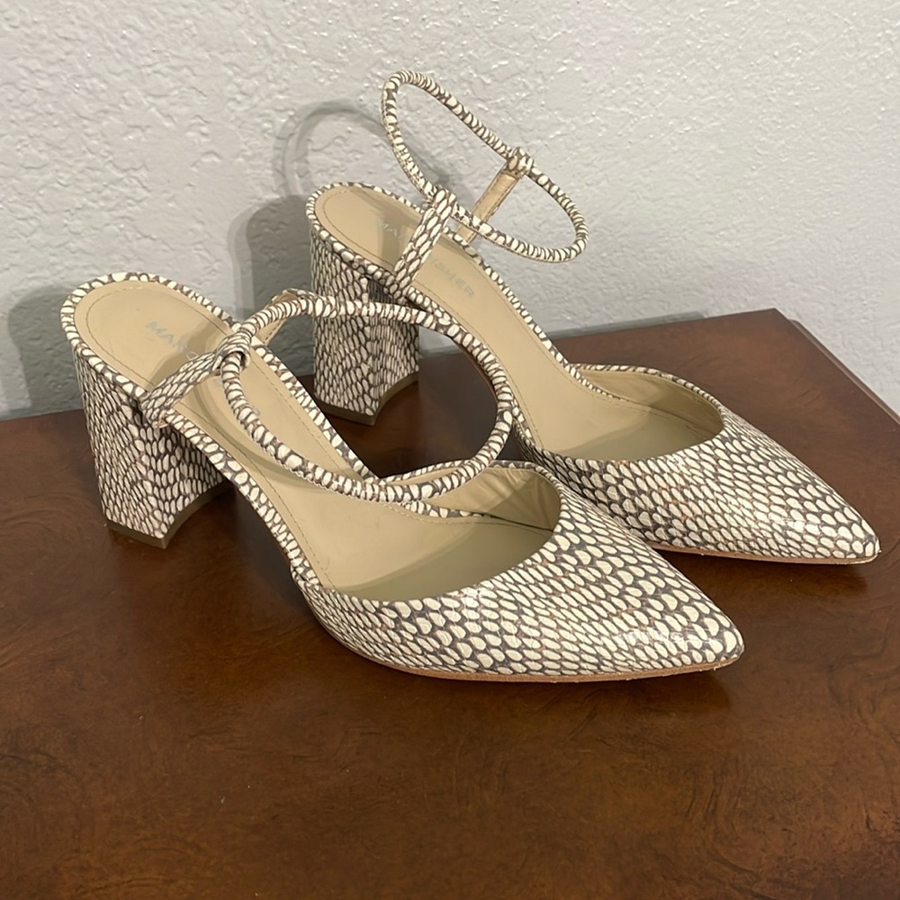 MARC FISHER spotted pointed toe heels 7.5